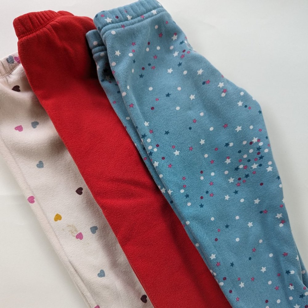 3 pc set of Cat & Jack Girls Cozy Fleece Leggings (4T)